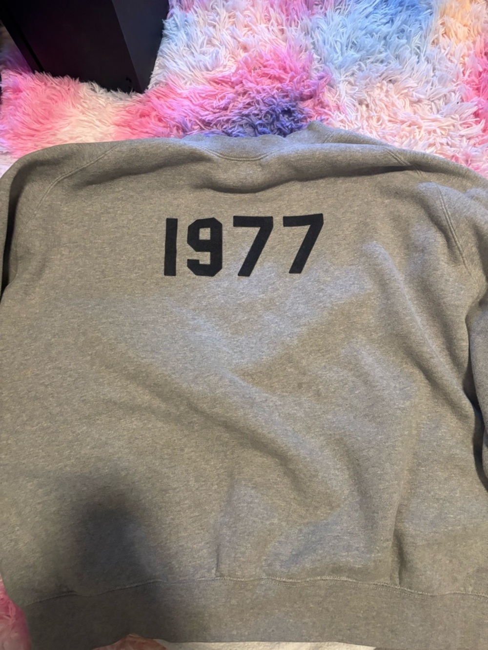 Fear of God Women’s Gray Sweatshirt with Black 1977 Print